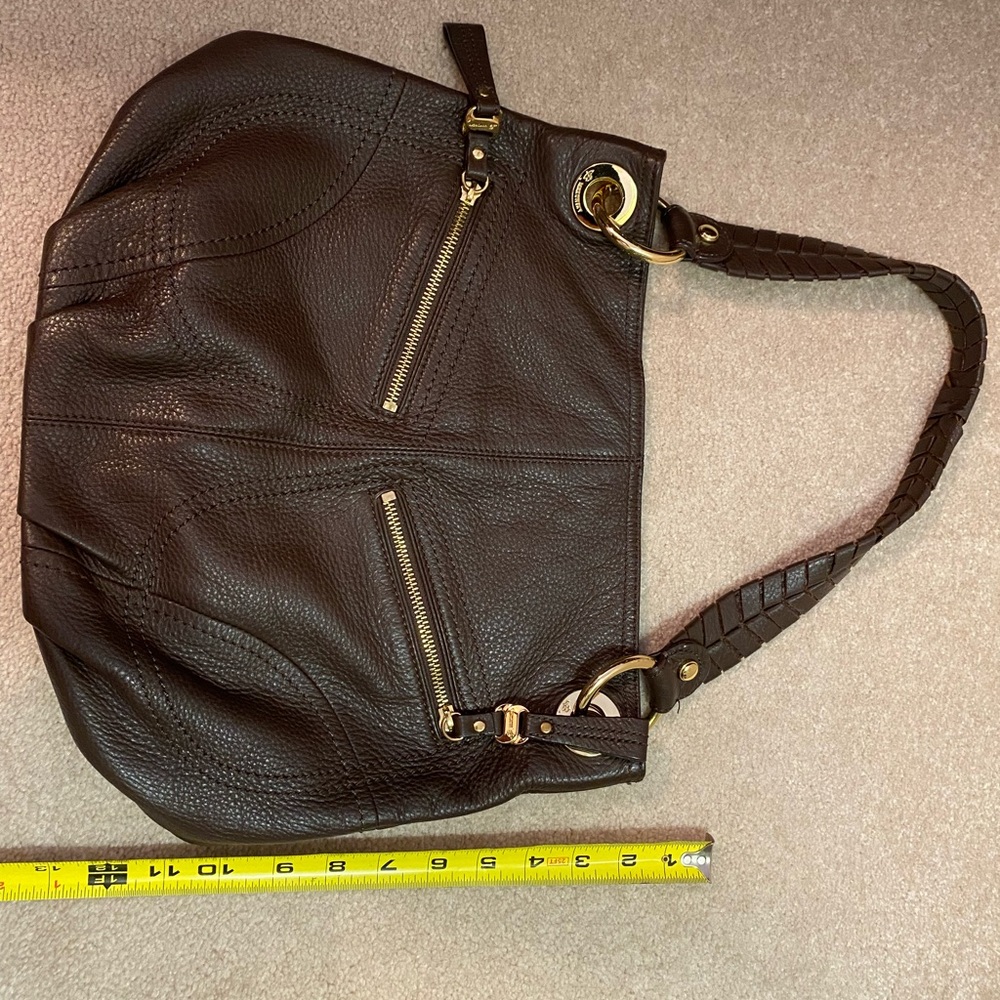 B. Makowsky brown leather handbag with Brown leather strap. - Picture 4 of 7
